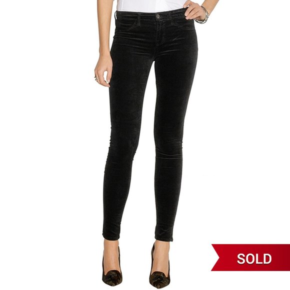 J Brand 815 Mid-Rise Velvet Skinny Jeans - Picture 2 of 8